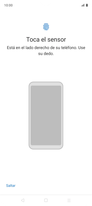 Sigue las indicaciones de la pantalla para crear una huella digital como código de seguridad.