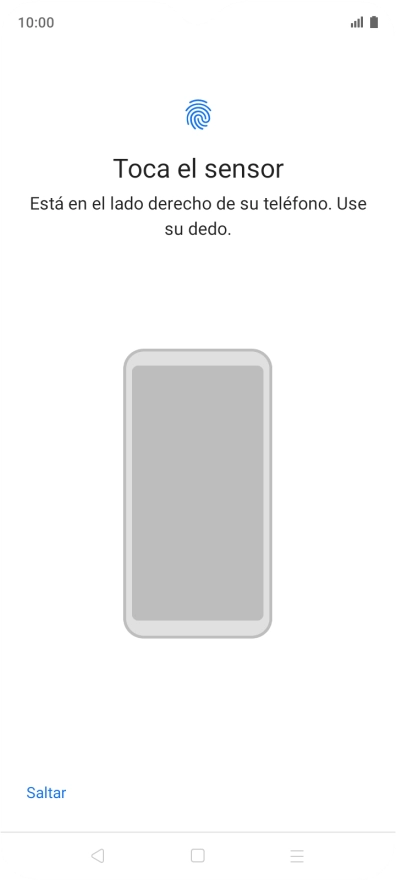 Sigue las indicaciones de la pantalla para crear una huella digital como código de seguridad.