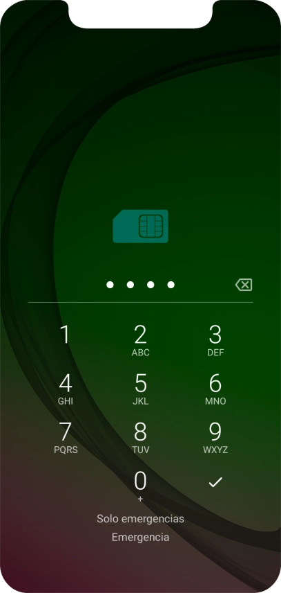 Si lo solicita el teléfono, introduce el código PIN y pulsa el icono de aceptar.