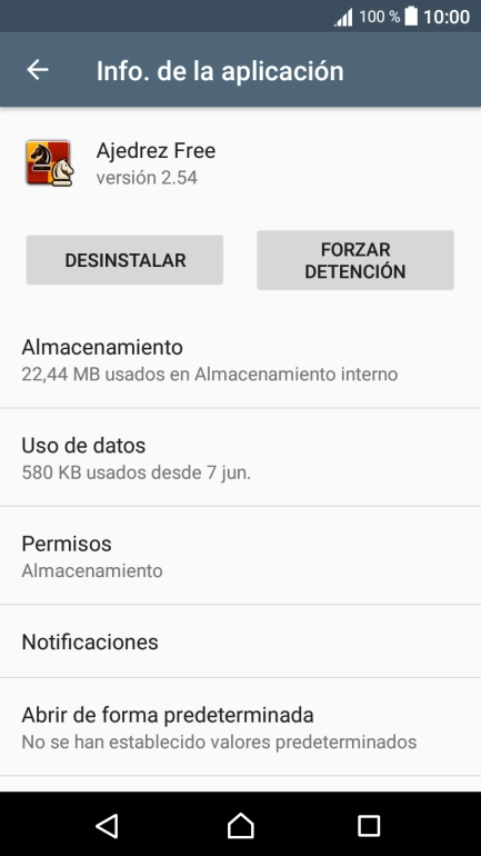 Pulsa Almacenamiento.