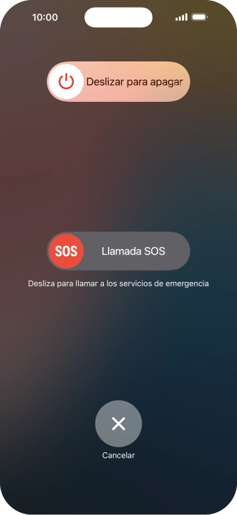 Pulsa el icono de apagar y arrástralo hacia la derecha.