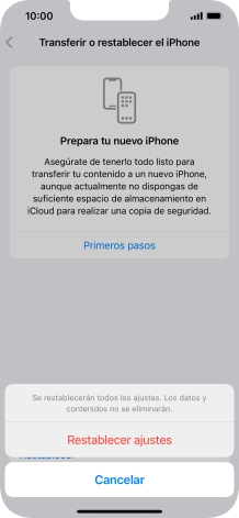 Pulsa Restablecer ajustes.
