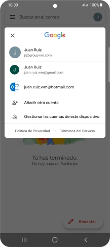 Pulsa la cuenta de correo electrónico deseada.