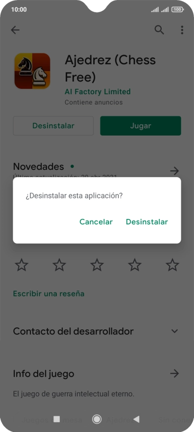 Pulsa Desinstalar.