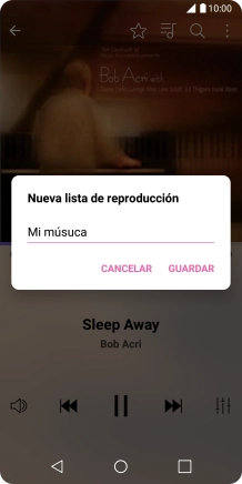 Introduce el nombre deseado de la lista de reproducción y pulsa GUARDAR.