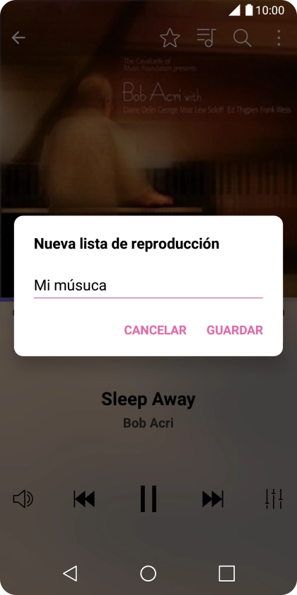 Introduce el nombre deseado de la lista de reproducción y pulsa GUARDAR.