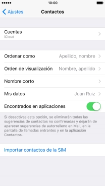 Pulsa Importar contactos de la SIM.