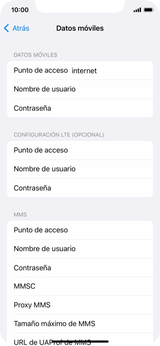 Pulsa  Punto de acceso e introduce airtelwap.es.