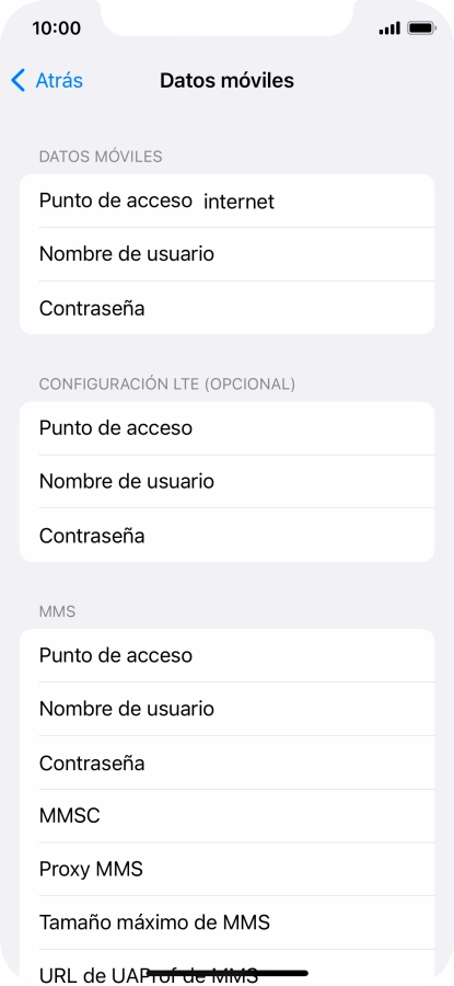 Pulsa  Punto de acceso e introduce airtelwap.es.