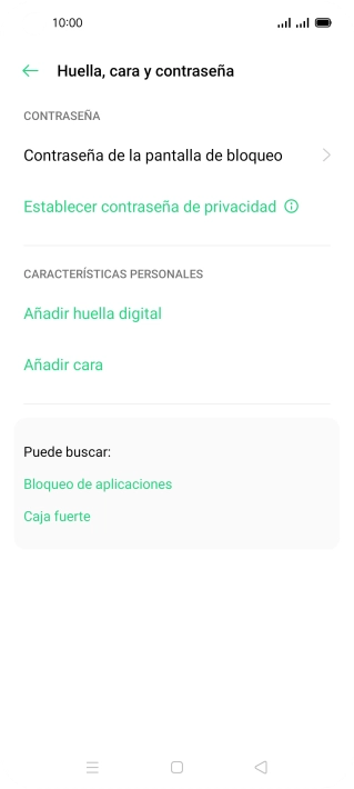Pulsa Contraseña de la pantalla de bloqueo e introduce el código de seguridad extra que has creado anteriormente.