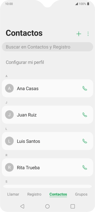 Pulsa el icono de nuevo contacto.