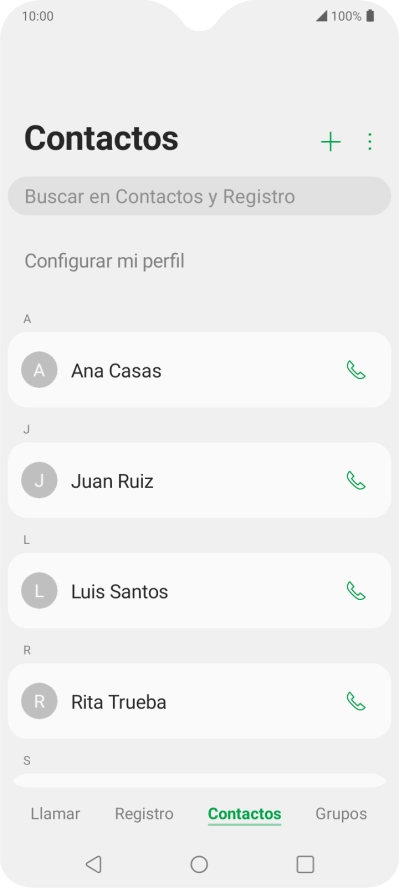 Pulsa el icono de nuevo contacto.