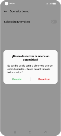Pulsa Desactivar para desactivar la función y espera mientras el teléfono está buscando redes.