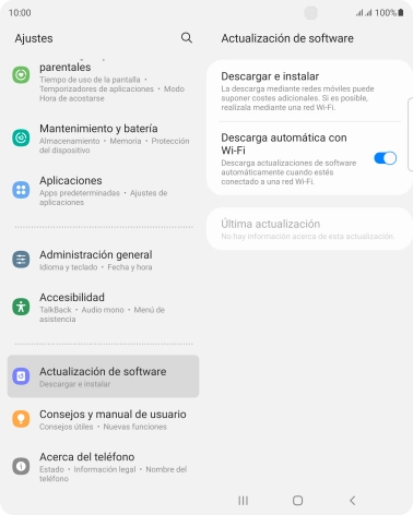 Pulsa Descargar e instalar. Si hay una versión de software nueva disponible, aparecerá ahora en la pantalla. Sigue las indicaciones de la pantalla para actualizar el software del teléfono.