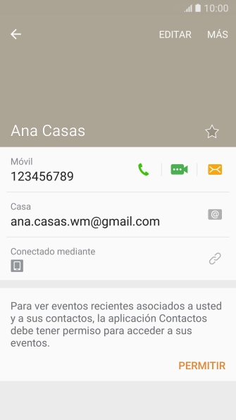Pulsa el número de teléfono deseado.