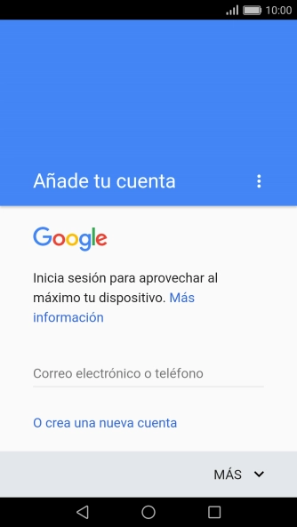 Si no tienes una cuenta de Google, pulsa O crea una nueva cuenta y sigue las indicaciones de la pantalla para ver cómo crear una cuenta nueva.