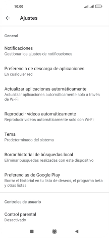 Pulsa Actualizar aplicaciones automáticamente.