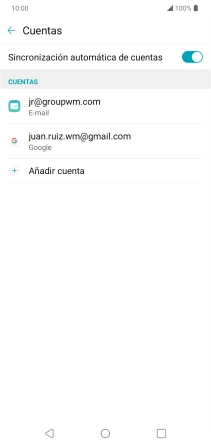 Pulsa la cuenta de correo electrónico deseada.