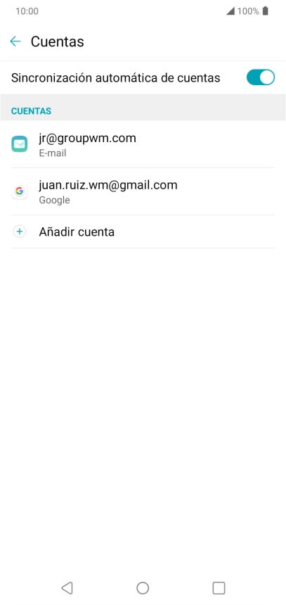 Pulsa la cuenta de correo electrónico deseada.