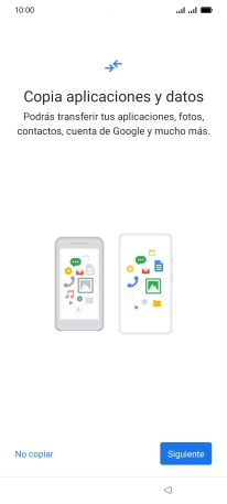 Puedes transferir el contenido de otro teléfono cuando activas tu teléfono por primera vez y cuando lo has restablecido. Cuando aparezca en la pantalla del teléfono esta imagen, ya está listo para la transmisión del contenido del otro teléfono.