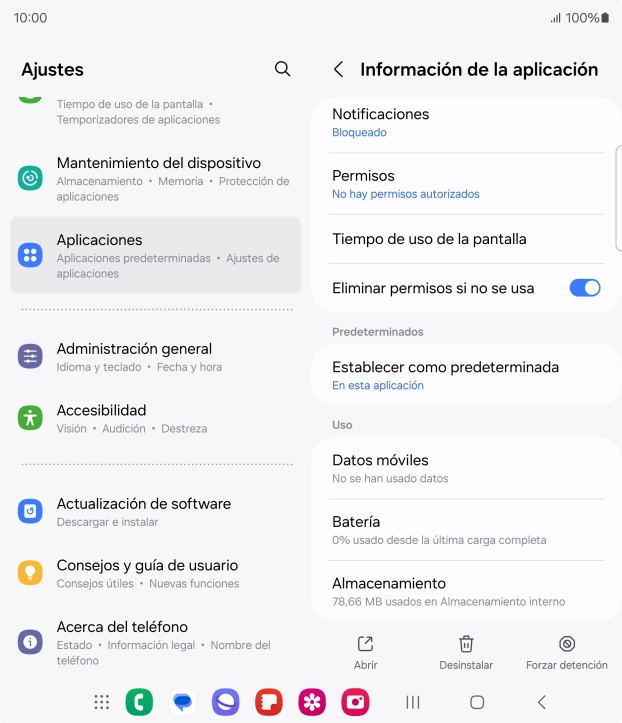 Pulsa Almacenamiento.
