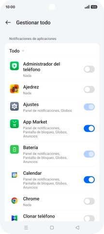Pulsa el indicador junto a las apps deseadas para activar o desactivar la función.