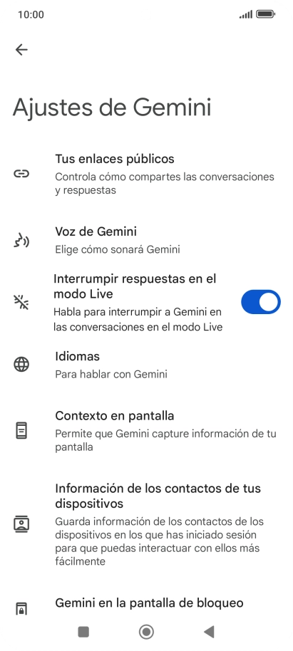 Sigue las indicaciones de la pantalla para seleccionar los ajustes deseados.