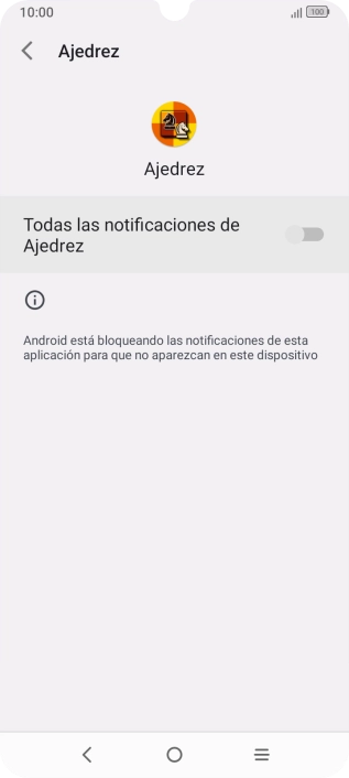 Pulsa el indicador bajo el nombre de la app para activar o desactivar la función.
