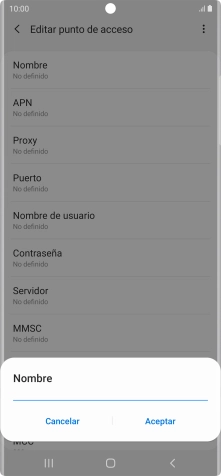 Introduce Vodafone Internet y pulsa Aceptar.