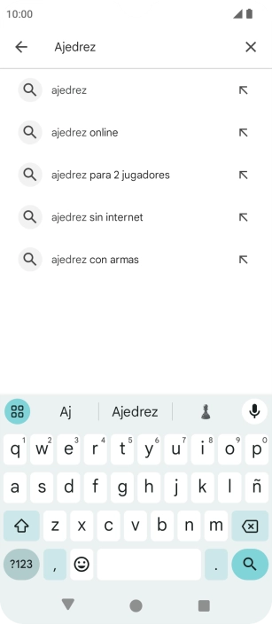 Introduce el nombre del tema o de la app y pulsa el icono de búsqueda.