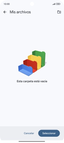 Si deseas crear una nueva carpeta, pulsa el icono de nueva carpeta y sigue las indicaciones de la pantalla para crearla.
