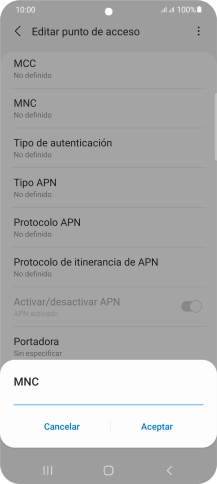 Introduce 01 y pulsa Aceptar.