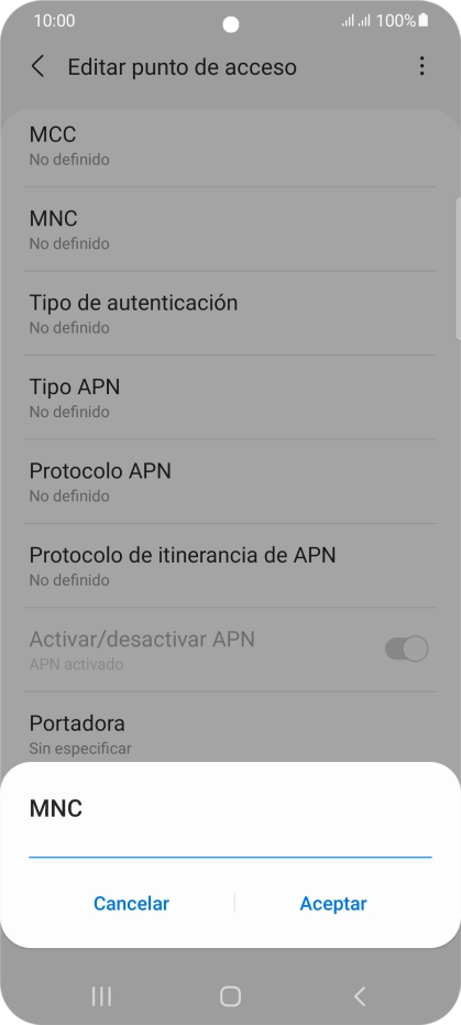 Introduce 01 y pulsa Aceptar.