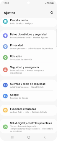 Pulsa Cuentas y copia de seguridad.