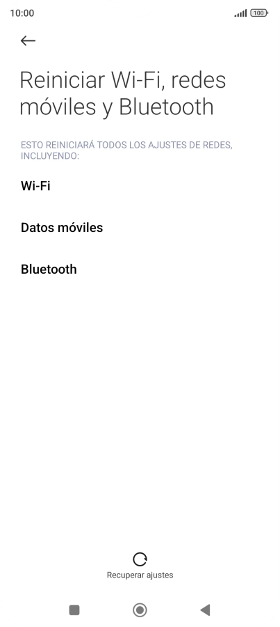 Pulsa Recuperar ajustes.