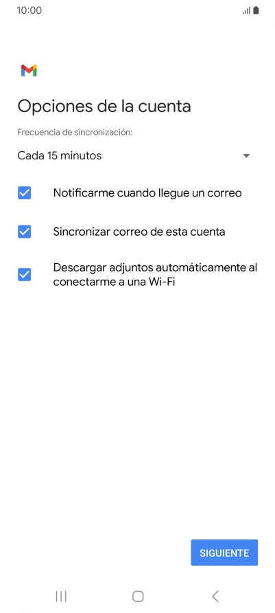 Si aparece en la pantalla esta imagen, tu cuenta de correo electrónico ha sido reconocida y configurada automáticamente. Sigue las indicaciones de la pantalla para introducir más información y terminar la configuración.