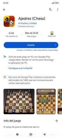 Pulsa Instalar y sigue las indicaciones de la pantalla para instalar la app.