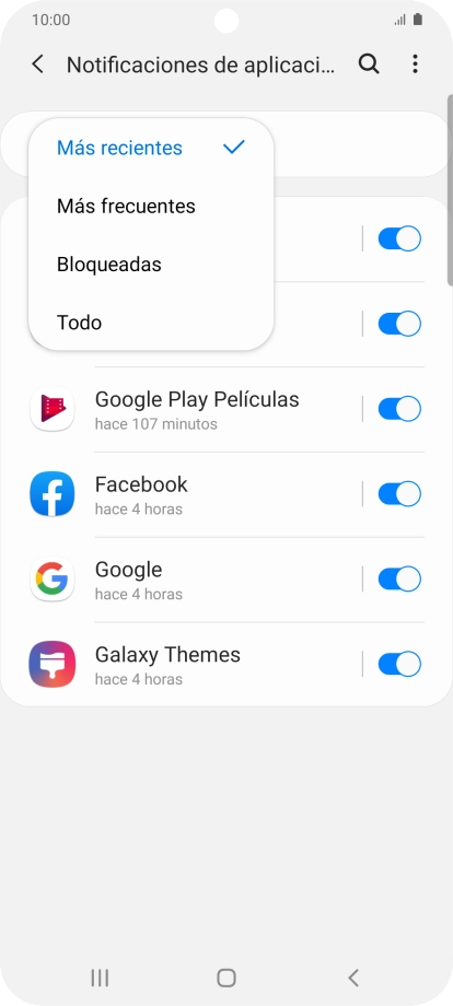 Pulsa el ajuste deseado.