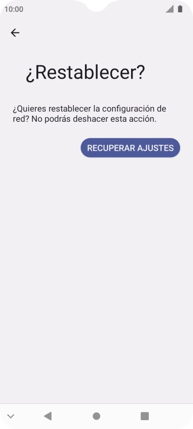 Pulsa RECUPERAR AJUSTES.
