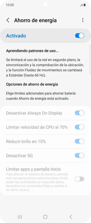 Pulsa la tecla de inicio para terminar y regresar a la pantalla de inicio.
