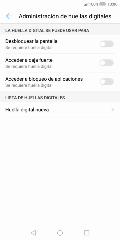 Pulsa Huella digital nueva.