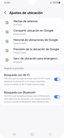 Pulsa Precisión de la ubicación de Google.