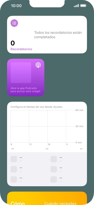 Pulsa el grupo de widgets deseado durante unos instantes.