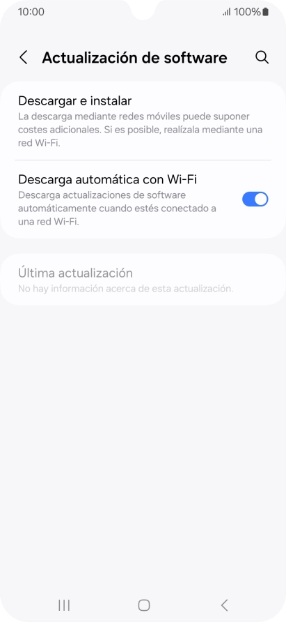 Pulsa Descargar e instalar. Si hay una versión de software nueva disponible, aparecerá ahora en la pantalla. Sigue las indicaciones de la pantalla para actualizar el software del teléfono.