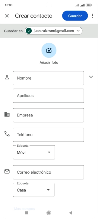 Pulsa la lista desplegable junto a 