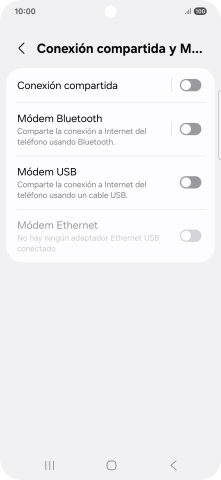 Pulsa Conexión compartida.