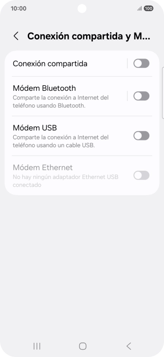 Pulsa Conexión compartida.