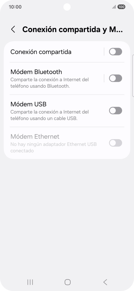 Pulsa Conexión compartida.