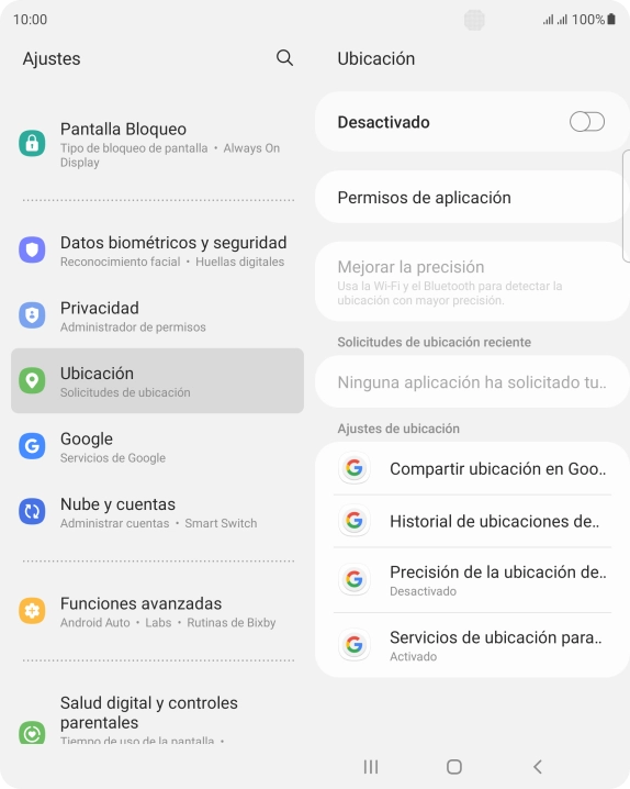 Pulsa el indicador para activar o desactivar la función.
