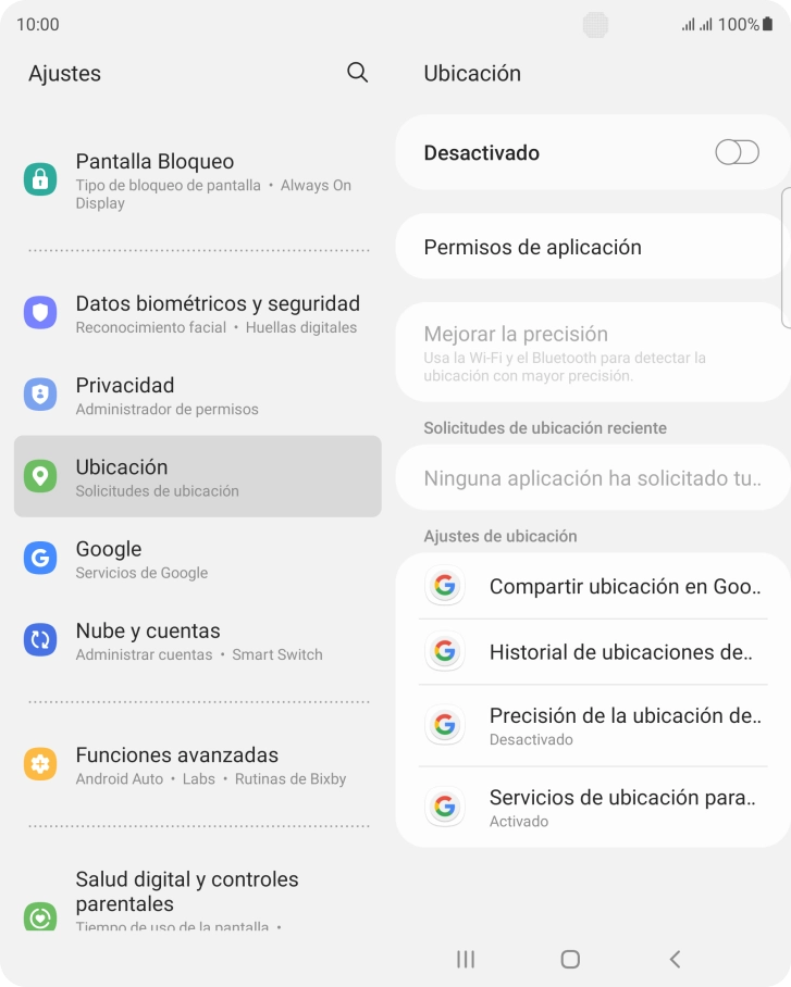 Pulsa el indicador para activar o desactivar la función.
